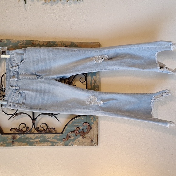 Distressed & Ripped  Bootcut Fringed Jeans. Excellent Condition Size Small - Picture 8 of 15